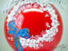 Picture of 6" dia Hand painted Glass Ball - Flora Wreath - Christmas Tree Ornament