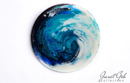 Picture of 12-inch Round - Blue Wave - Acrylic Pour Painting