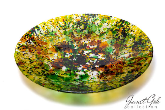 Picture of 17-inch diameter Fused Glass Platter - Earth